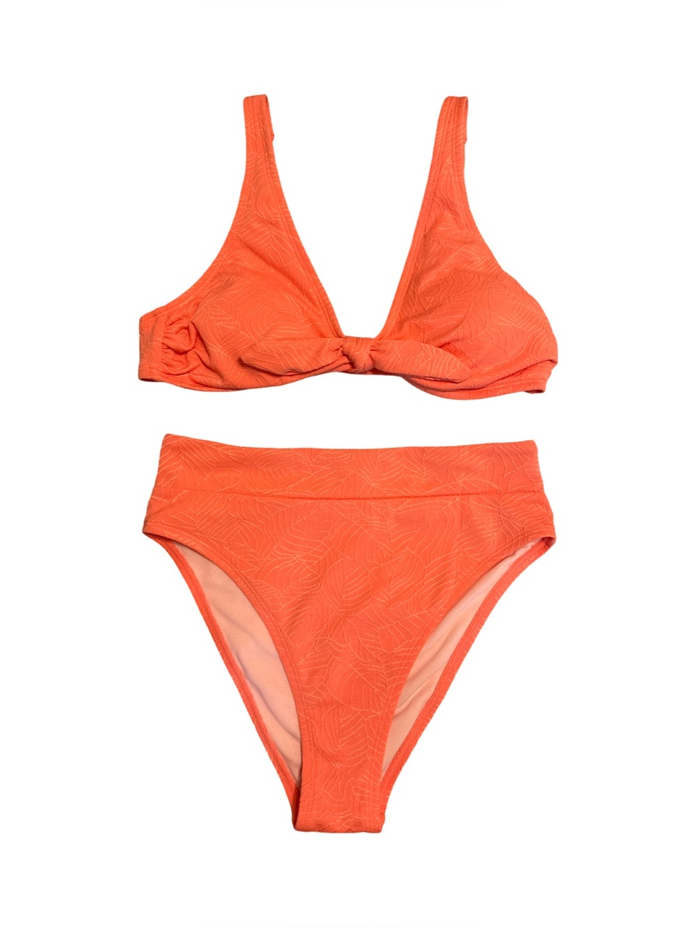 CUPSHE High-Waisted Coral Bikini Set Size Small